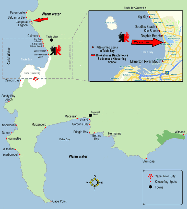 kitesurfing spots Cape Town